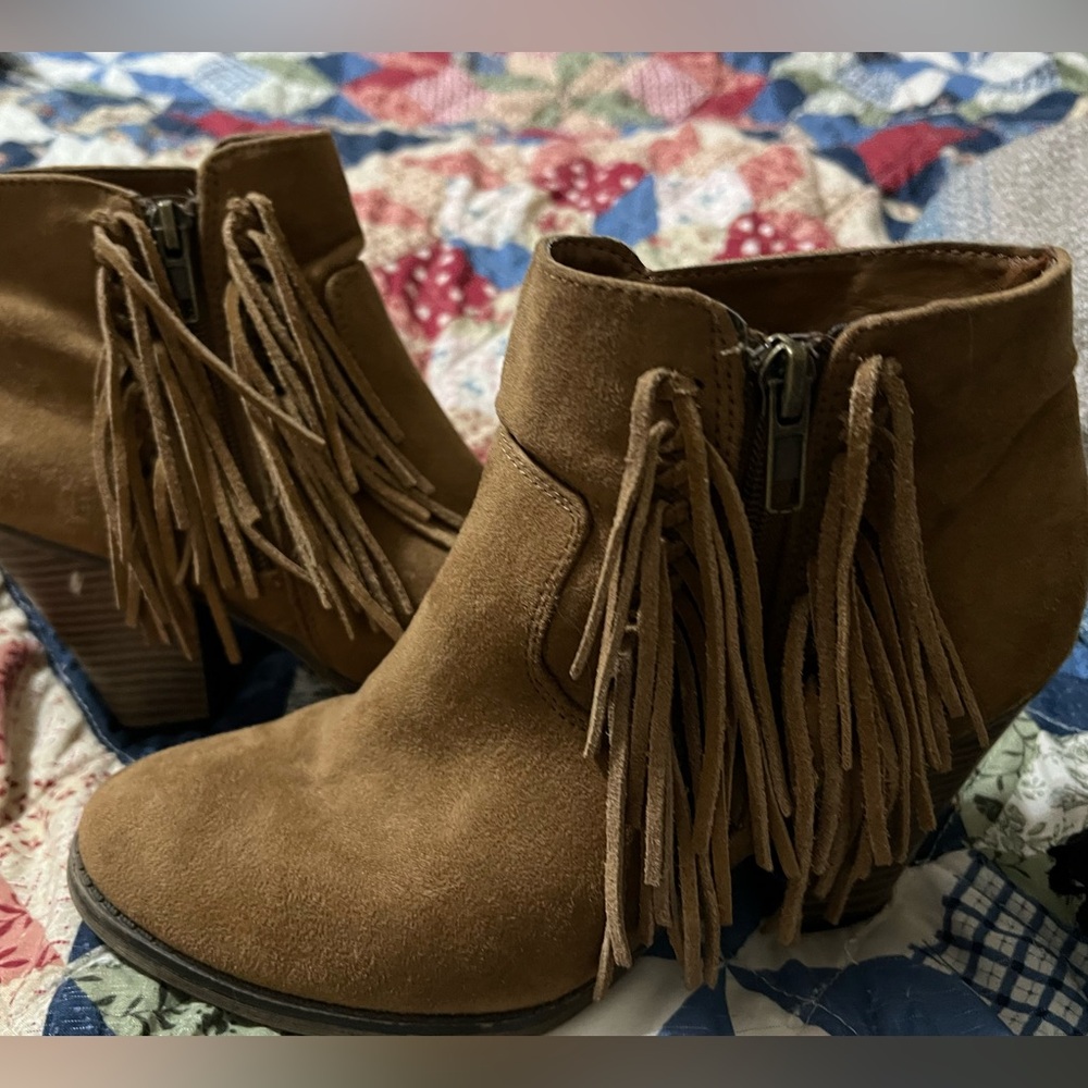 Mia Suede Leather Heeled Boots sz 6.5
